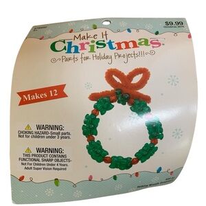 Wreath Bead Kit 
Makes 12
Red and green beads, red chenille.